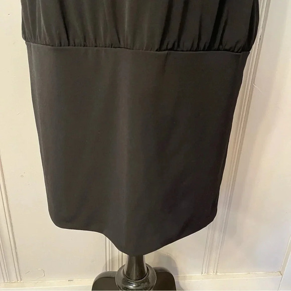 WHITE House Black‎ Market Black Stretch Knit Drop Waist Dress, Size M - Picture 5 of 8